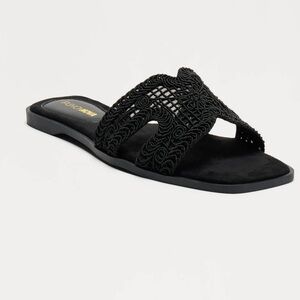 Set You Free Crochet Sandals - Black